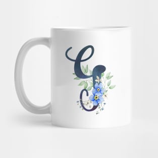 Floral Monogram G Wild Blue Flowers Mug